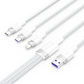 Vention USB 2.0 A Male to 3-in-1 USB-C & Lightning & Micro-B Male 6A Cable 1.5M White Aluminum Alloy Type | CTRWG