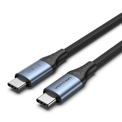 Cotton Braided USB 4.0 C Male to C Male 5A Cable | TAVHF | Aluminum Foil+GND+Metal Braided | 240Watt | 40Gbps | Hi-Speed Cable