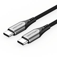 Vention USB 2.0 C Male to C Male Cable |Gray Aluminum Alloy Type | 60W PD | Comaptible With MacBook Air , Samsung S Series , Huawei , iPhone