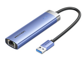 Vention USB 3.0 to USB 3.0 x 3/RJ45/USB-C Hub 0.15M Blue Aluminum Alloy TGFSB