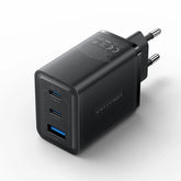 Vention 3-Port USB (C+C+A) Turbo GaN Charger (65W/65W/60W) EU-Plug | GaN-III | FERB0-EU