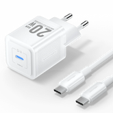 Vention 1-Port USB-C GaN Charger 20W with USB-C to USB-C Cable | TZ-FEWO-EU \ TZFEB0-EU |1M EU-Plug