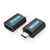 Vention USB-C Male to USB 3.0 Female OTG Adapter Black PVC Type | CDUB0