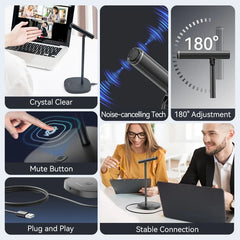 Vention USB Desktop Microphone with Mute Button Black | NCCB0