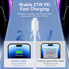 Vention USB 2.0 Type-C Male to Lightning Male 3A Cable | 2M | LAKWH