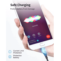 Cotton Braided USB 2.0 A Male to Micro-B Male 3A Cable Gray Aluminum Alloy Type | Fast Charging Speed