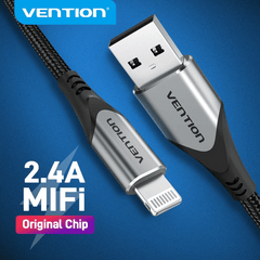 Vention USB Cable for iPhones | MFi Certified | 2.4A Fast Charging Cable | 1.5M