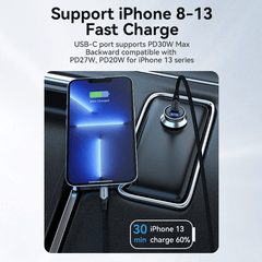 Vention USB Car Charger | FFFH0 | Quick Charge SCP QC4.0 QC3.0 30W Type C PD Car Fast Charging for Xiaomi Huawei iPhone PD Charger