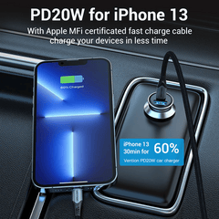 Vention FFBHO | 18W+20W USB A+C Car Charger (QC3.0+PD3.0) Gray Aluminium Alloy Type