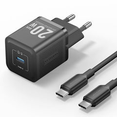 Vention 1-Port USB-C GaN Charger 20W with USB-C to USB-C Cable | TZ-FEPWO-EU \ TZFEPB0-EU |1M EU-Plug