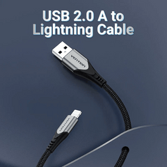 Vention USB Cable for iPhones | MFi Certified | 2.4A Fast Charging Cable | 1.5M