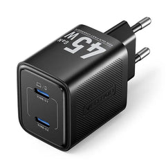 Vention 2-Port USB (C + C) GaN Charger (45W/45W) EU-Plug Black | FEFB0-EU