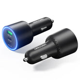 Vention Three-Port USB C+C+A (100W+65W+30W)|FFPB0 | Car Charger Black ABS Type
