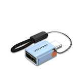 Vention USB 3.1 Type-C Male to USB Female OTG Adapter with Lanyard Gray Aluminum Alloy Type | CUBH0