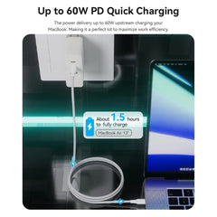 USB 2.0 C Male to C Male 3A Cable | 60W PD | 1M-TAXWF | PD FAST