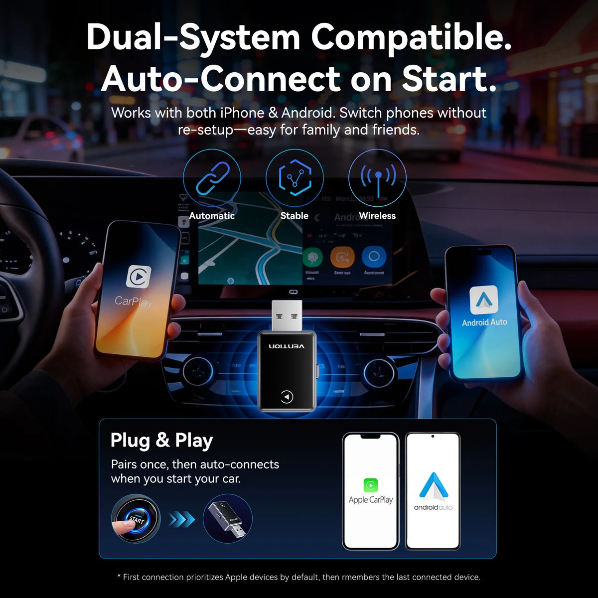 Wireless CarPlay Adapter Box Gray Aluminum Alloy Type | KRYH0