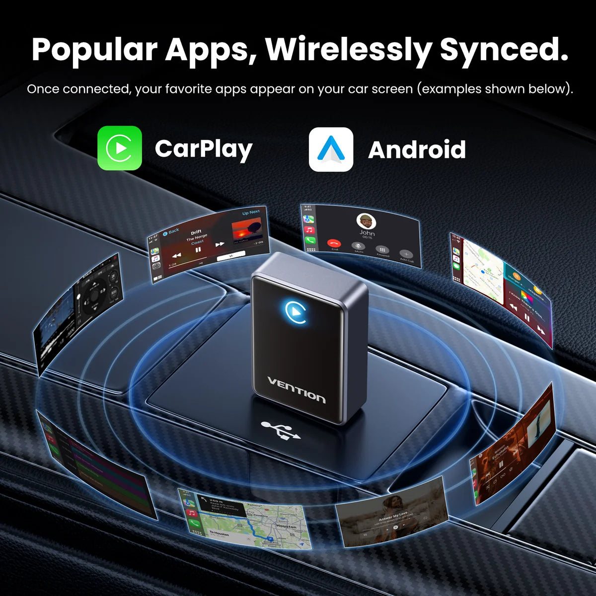Wireless CarPlay Adapter Box Gray Aluminum Alloy Type | KRYH0