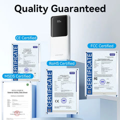 20000mAh Power Bank | FHPB0 |(Micro-USB + USB-C + USB-A + USB-A) with Built-in USB-C and Lightning Cables 22.5W Black LED Display Type (Copy)