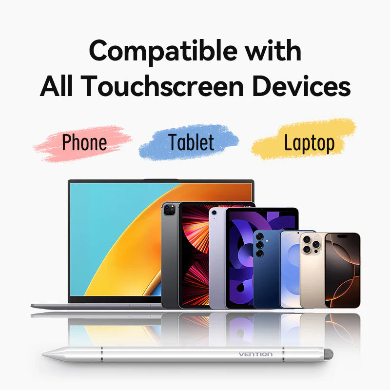 Vention 3-in-1 Magnetic Stylus Pen White Aluminum Alloy Type | KQLW0