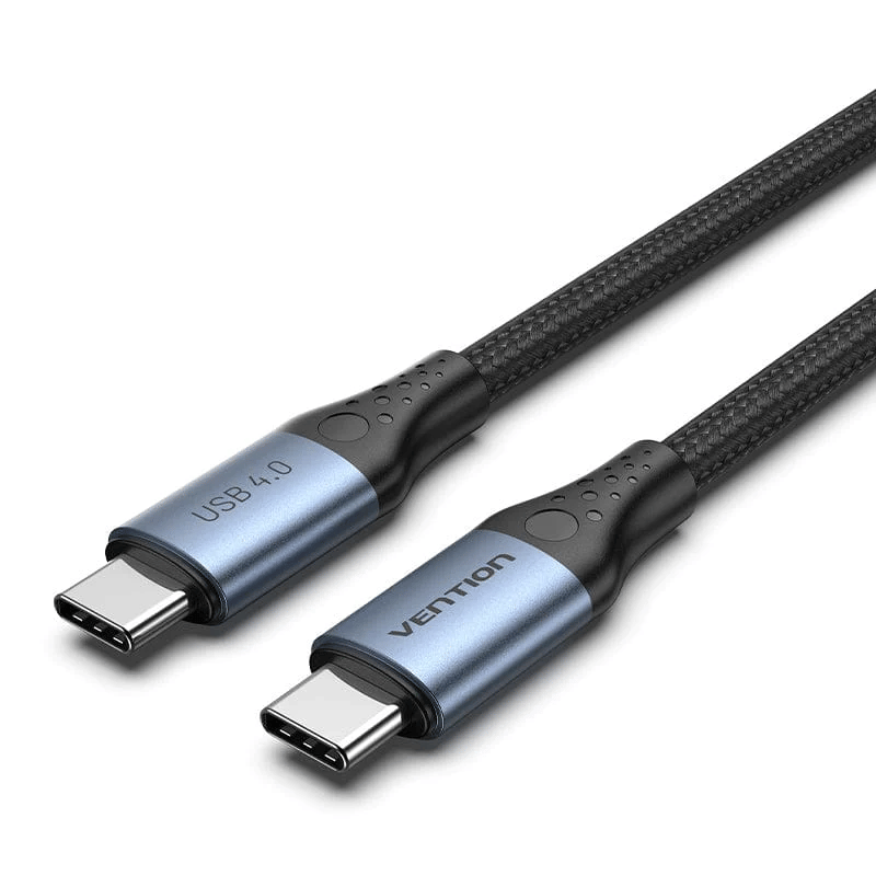 Cotton Braided USB 4.0 C Male to C Male 5A Cable  | Aluminum Foil+GND+Metal Braided | 240Watt | 40Gbps | Hi-Speed Cable