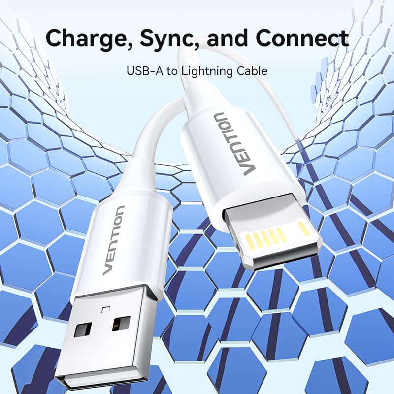 USB 2.0 Type-A Male to Lightning Male 2.4A Cable  | 27W PD | 1M White |Compatible with iPhone 8/X/11/12/13/iPhone 14 | LAIWF