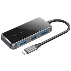 Vention Multi-function USB-C to HDMI/ USB3.0*3/PD Docking Station 0.15M Gray Mirrored Surface Type | TFDHB