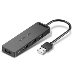 Vention 4-Port USB 2.0 Hub With Power Supply Black