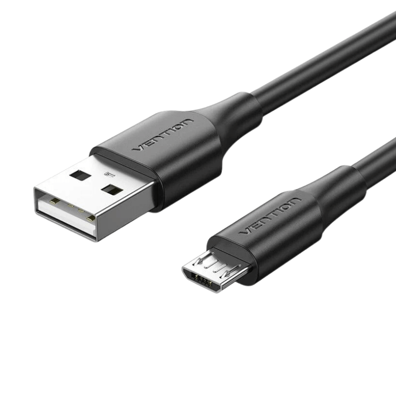 Vention USB 2.0 A Male to Micro-B Male 2A Cable Black | Aluminum Foil | Fast Charge