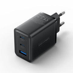 Vention 3-Port USB (C+C+A) GaN Charger (65W/65W/60W) EU-Plug | GaN-III | FERB0-EU