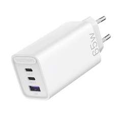 Vention 3-PORT USB C+C+A GaN Charger 65W/30W/30W | EU-PLUG |