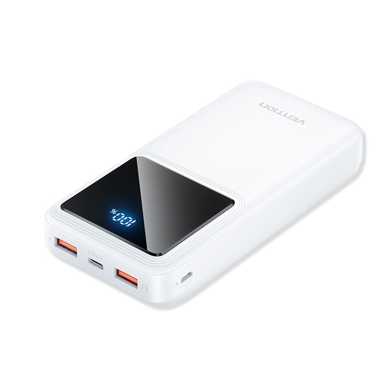 20000mAh Power Bank (Micro-USB + USB-C + USB-A + USB-A) | Quick Charge 3.0 | 22.5W | LED Display