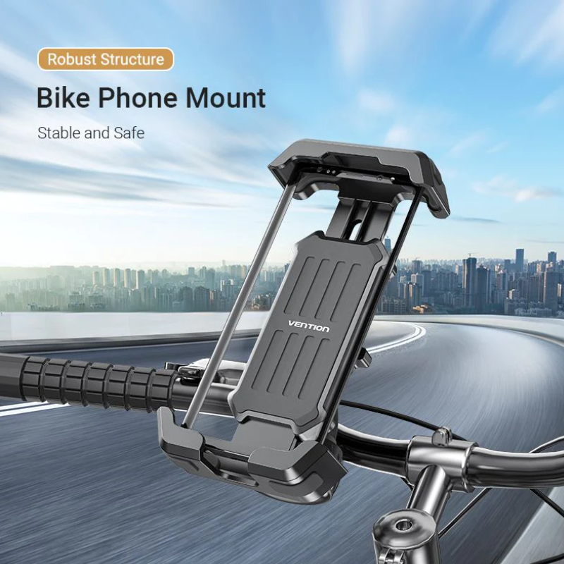 VENTION Quick Lock Bike Phone Mount with Knob Black Square ABS Type | KCWB0