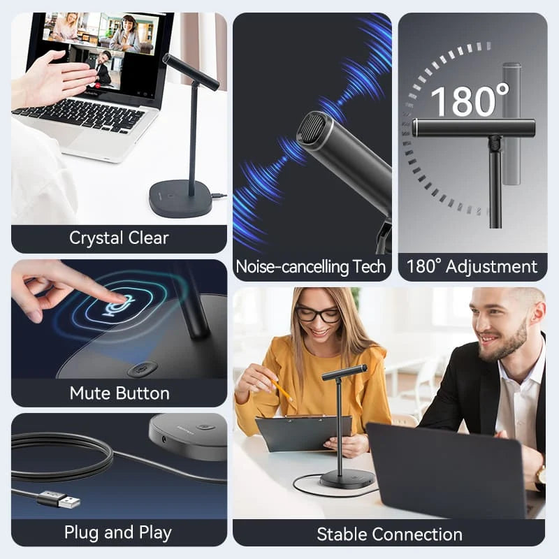 Vention USB Desktop Microphone with Mute Button Black |  NCCB0
