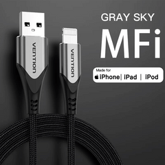 Vention  USB Cable for iPhones | MFi Certified |  2.4A Fast Charging  Cable | 1.5M