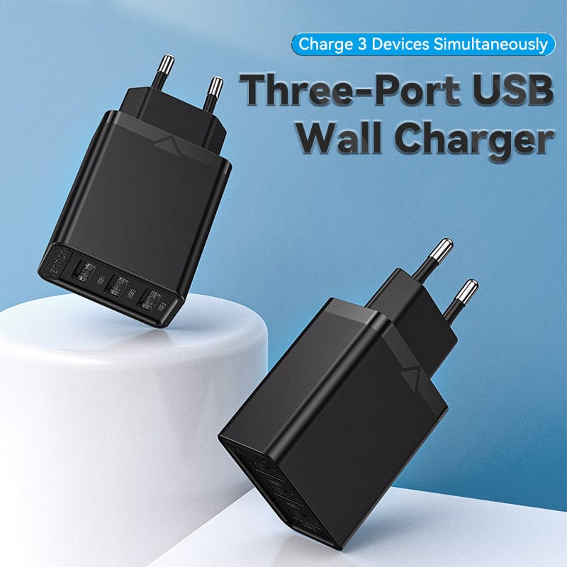 Vention 3-port USB(A+A+A) Wall Charger(12W/12W/12W) EU | Fast Charger