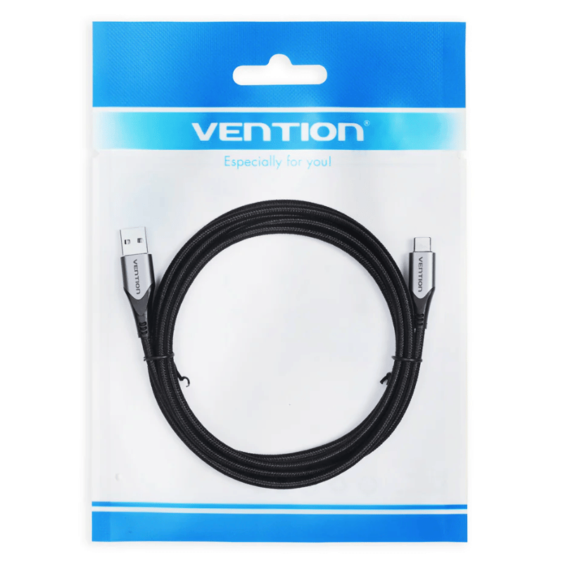 Vention USB-C to USB 2.0- 5A Fast Charging Cable 1M Gray | Aluminum Alloy Type | Nylon Braided