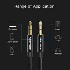 Vention Fabric Braided 3.5mm Male to Male Audio Cable