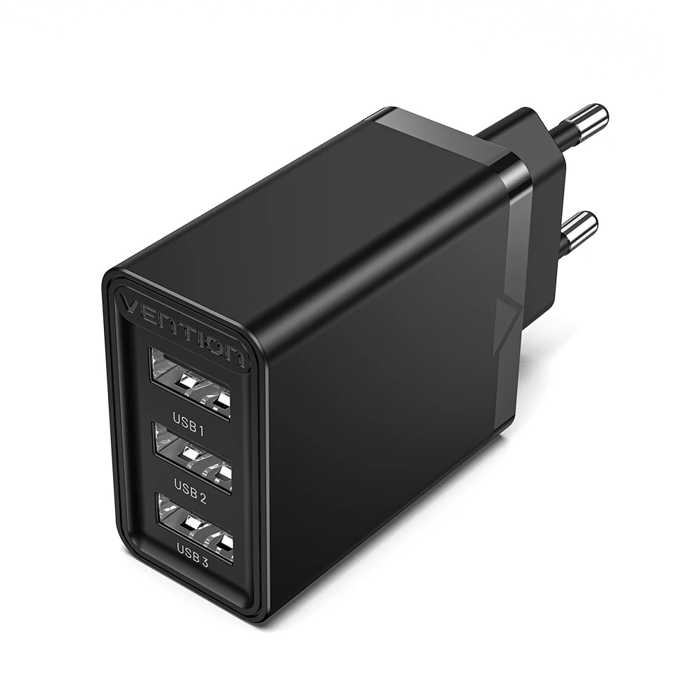 Vention 3-port USB(A+A+A) Wall Charger(12W/12W/12W) EU | Fast Charger