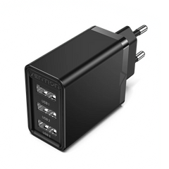 Vention 3-port USB(A+A+A) Wall Charger(12W/12W/12W) EU | Fast Charger