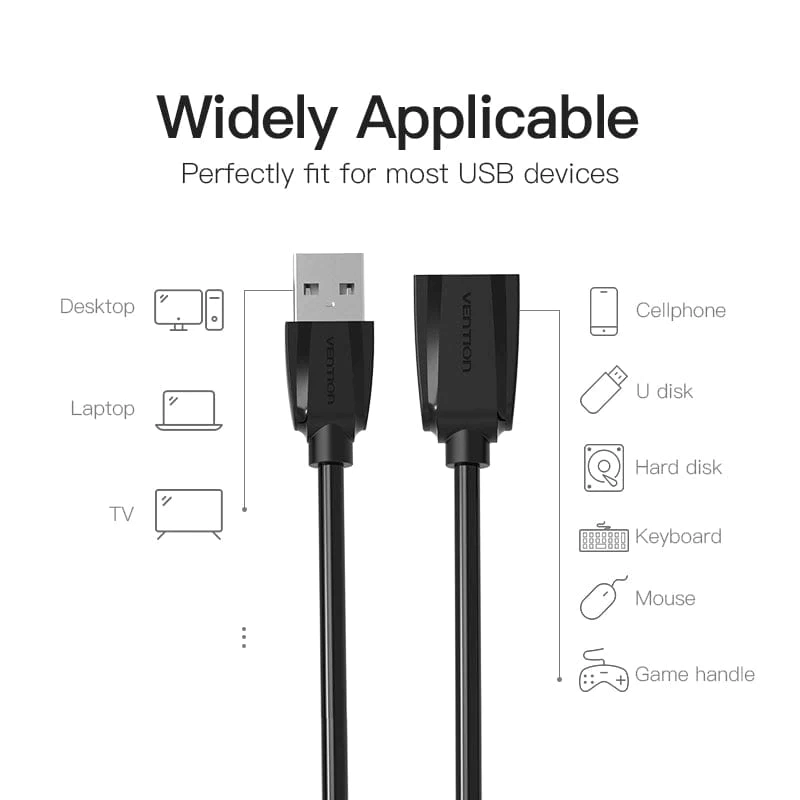 USB Cable USB 3.0 Extension Cable Male to Female 3.0 2.0 USB Extender Cable for PS4 Xbox Smart TV PC USB Extension Cable | VAS-A44/A45