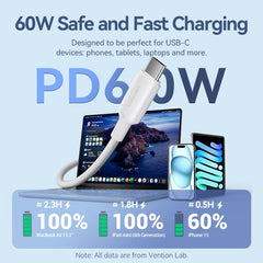 Vention USB 2.0 Type-C Male to Type-C Male 3A Cable | 2M | TRCWH