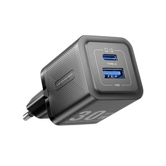 Vention 2-Port USB (C + A) GaN Charger (30W/30W) | EU-Plug | Compatible Android & iOS