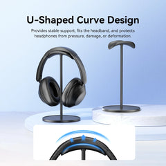 Vention Premium U-Shaped Desktop Headphone Stand Black ABS + Rubber-Coated Metal Type | KSOB0