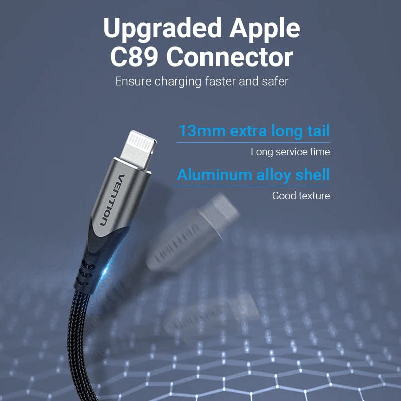 Vention  USB Cable for iPhones | MFi Certified |  2.4A Fast Charging  Cable | 1.5M