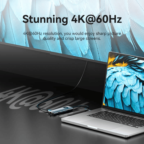 Vention USB-C to DP/HDMI x 2/USB 3.0 x 2/USB 2.0/RJ45/SD/TF/PD MST Docking Station 0.15M Gray Aluminum Alloy Type | TQWHB