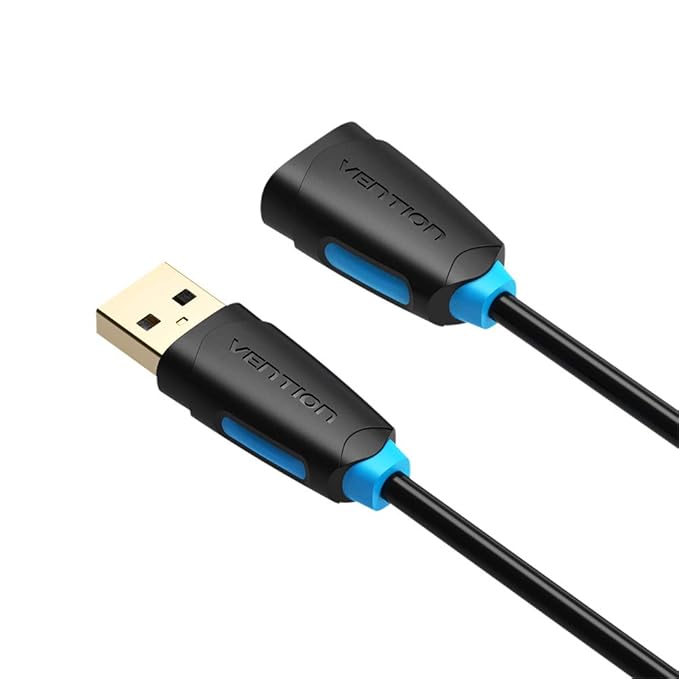 Vention Store USB 2.0 Extension Cable Male to Female Lead with Signal Amplification Active Cord CBCBH | Gold-Plated | Black