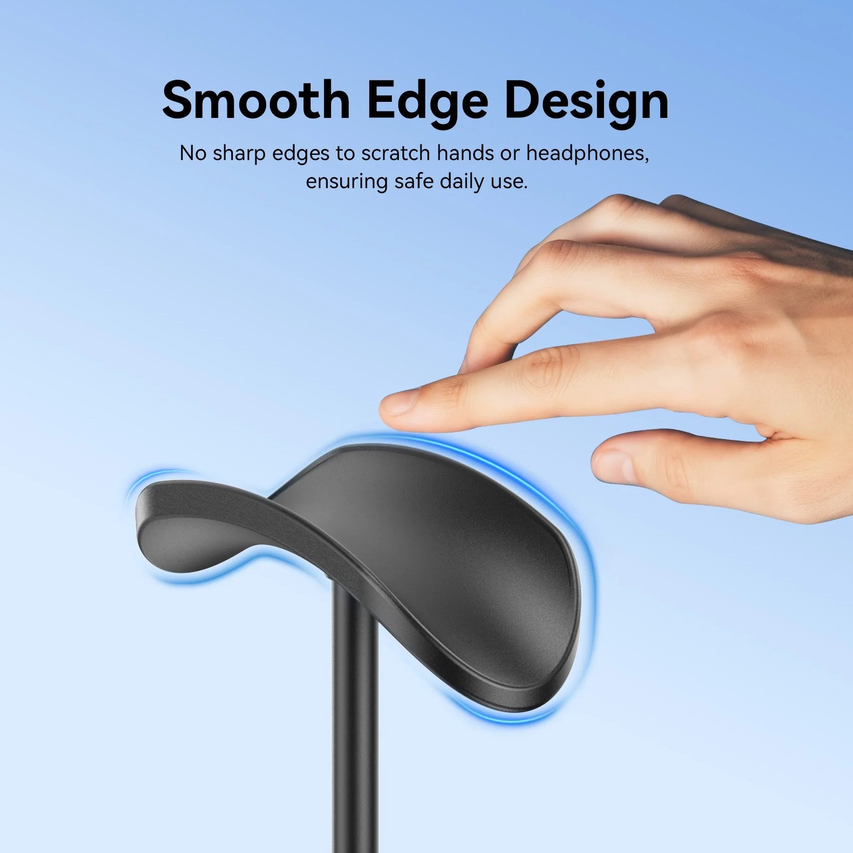 Vention Premium U-Shaped Desktop Headphone Stand Black ABS + Rubber-Coated Metal Type | KSOB0