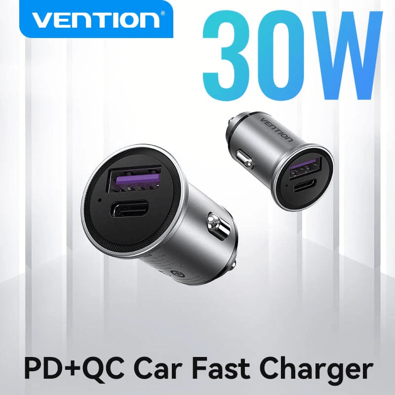 Vention USB Car Charger Quick Charge SCP QC4.0 QC3.0 30W Type C PD Car Fast Charging for Xiaomi Huawei iPhone PD Charger |  FFFHO