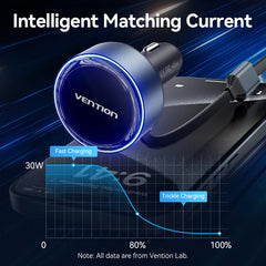 Vention Car Charger with Built-In Cable | FFOB0