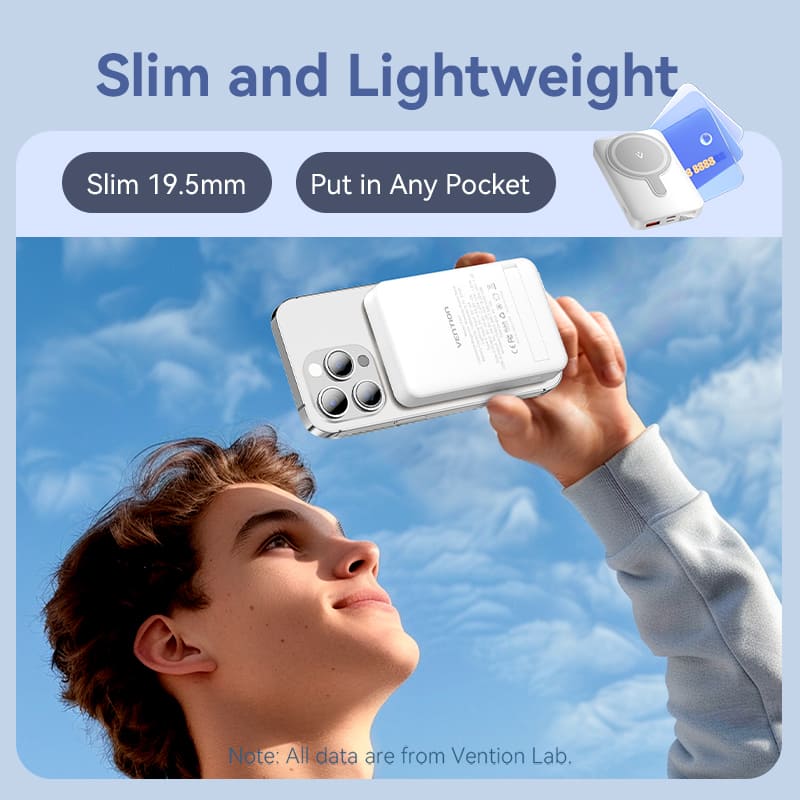 Vention 10000mAh Magnetic Wireless Power Bank 22.5W | FHTB0